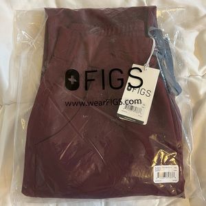 Figs High Waisted Yola Skinny Scrub Pants—Burgundy XSP